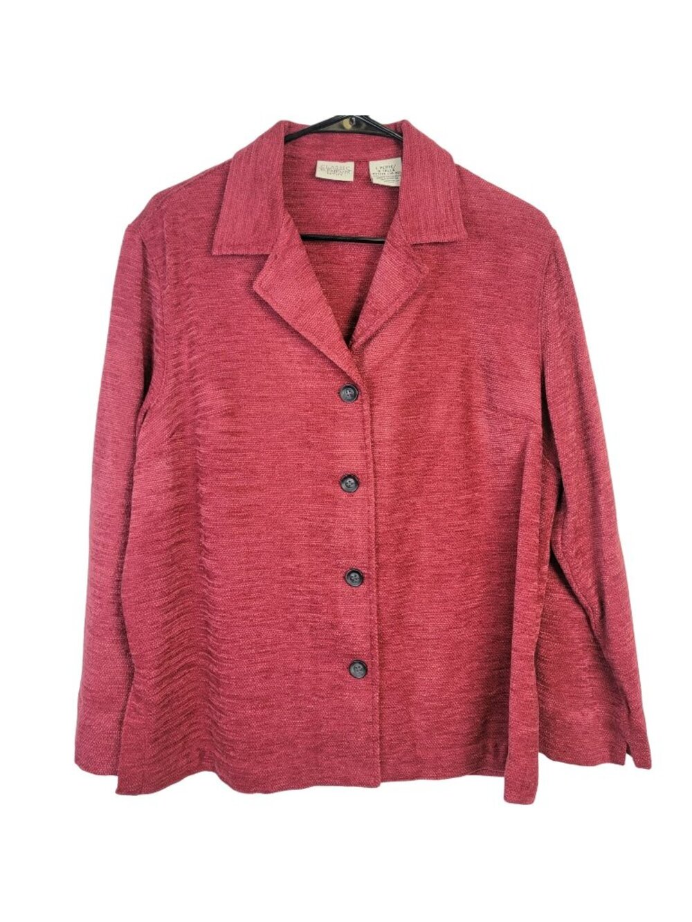 Vintage 90s Colorful Chenille Blazer Jacket Women Large Suit Coat Work 12 Spring